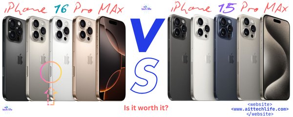 iPhone 16 Pro Max is an iPhone 15 with a Button: Apple Intelligence - What’s That? | Spec Comparison