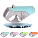 Pet harness with gradient design and color options on a white background