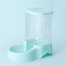 Light blue pet feeder on a light blue background