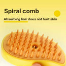 Spiral comb with text on a yellow background