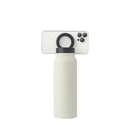 Phone holder with a white cylindrical base on a white background