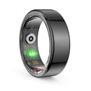 Smart ring with electronic components on a white background